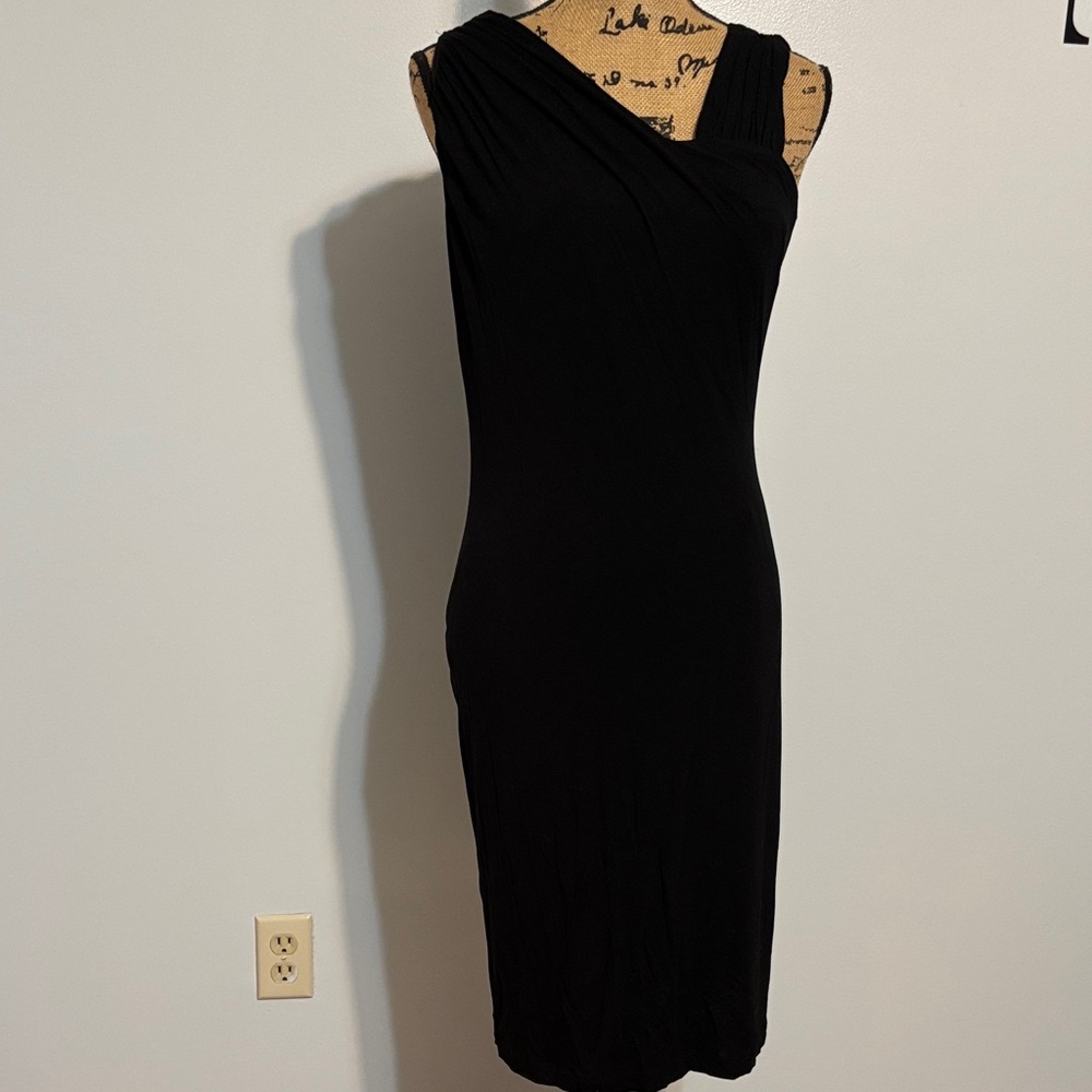 Saks Fifth Avenue Black One Shoulder Dress